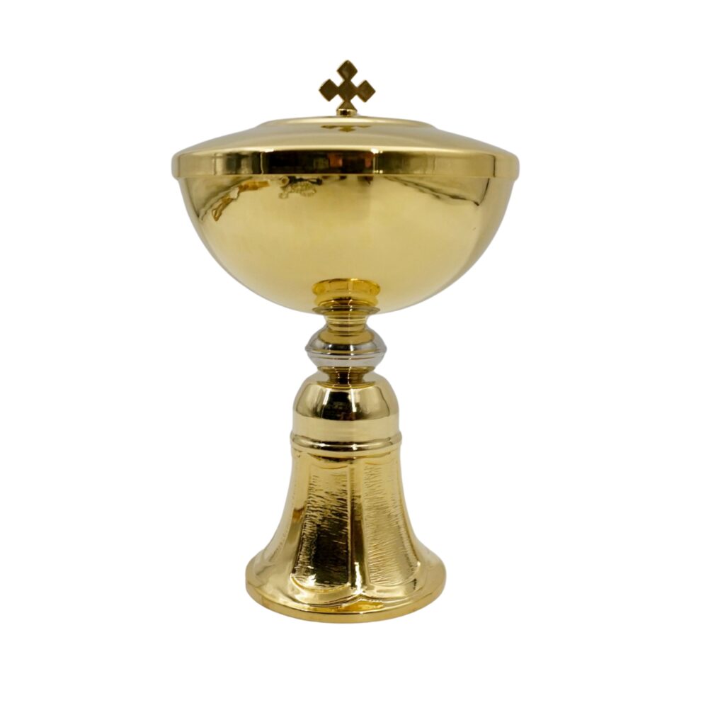 Copón tipo campana 6 5p dorado – Ave Maria Guatemala