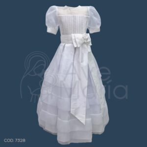 VESTIDOS ORGANZA ENCANJE FRANJAS T 10