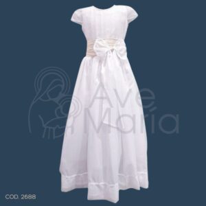 VESTIDO CHIFON ENCAJE CON MOÑO T10