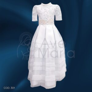 VESTIDO FLORES RESALTADAS LENTEJUELAS T8 BL