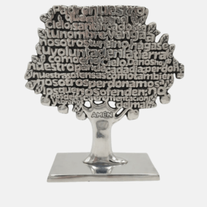ARBOL DE PEWTER TROQ CON BASE DEL PADRE NUESTRO