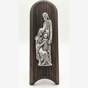 CUADRO DE MADERA Y PEWTER CUPULA SAGRADA FAMILIA
